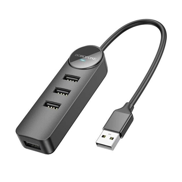 Конвертер хаб адаптер Borofone DH5 Erudite 4-in-1 на 4 usb 2.0 з кабелем 20 см від компанії da1 - фото 1