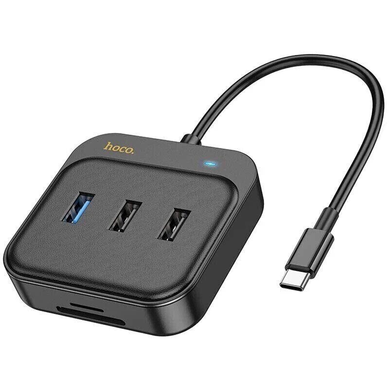 Конвертер хаб Hoco HB38 Easy link 7-in-1 Multiport адаптер (HDTV + SD / TF + USB3.0 + USB2.0*2 + PD 100 W) від компанії da1 - фото 1