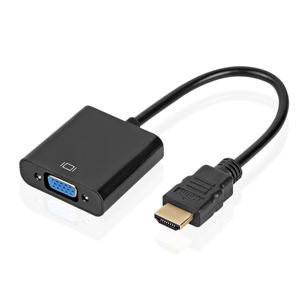 Конвертер HDMI M (тато) на VGA f (мама) перехідник адаптер ATcom від компанії da1 - фото 1