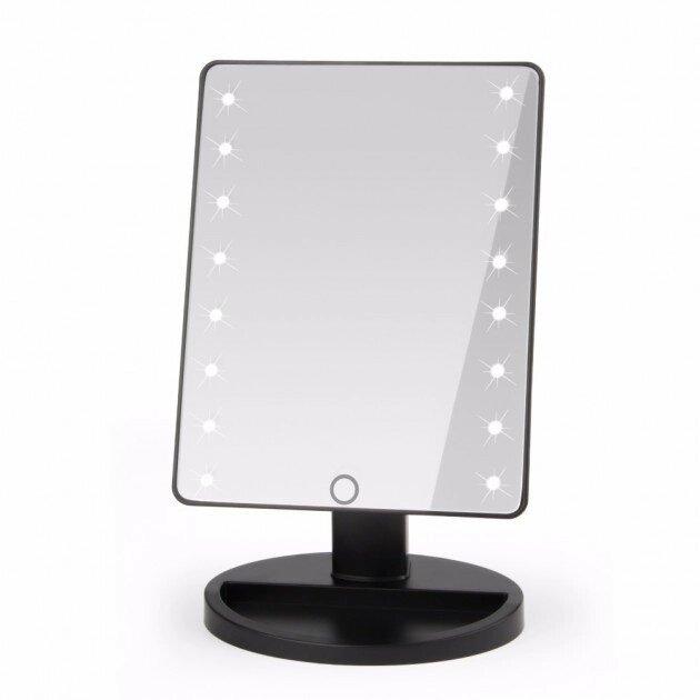 Косметичне Дзеркало Large 22 LED Mirror чорний і рожевий колір від компанії da1 - фото 1