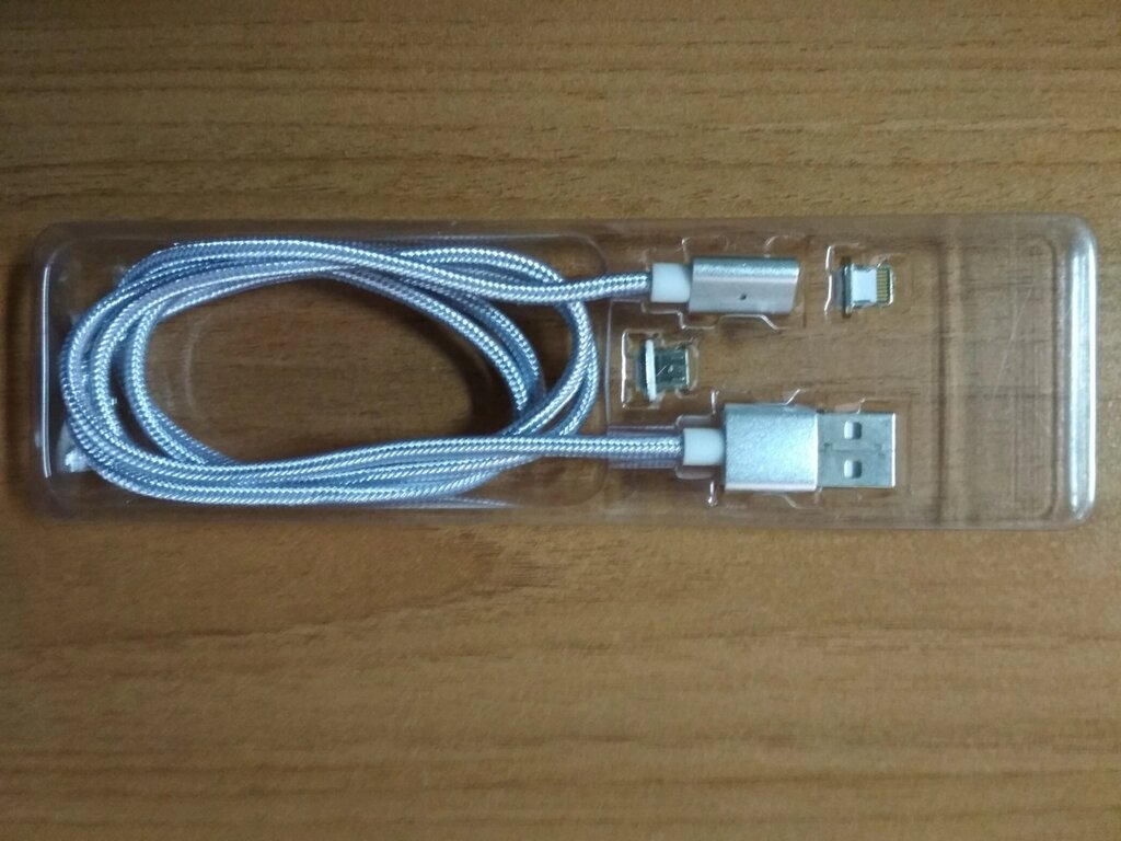 Магнітний кабель 2 в 1 microUSB і Lightning for iPhone 5 6 7 від компанії da1 - фото 1