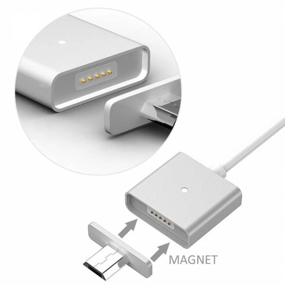 Магнітний кабель Magnetic microUSB від компанії da1 - фото 1