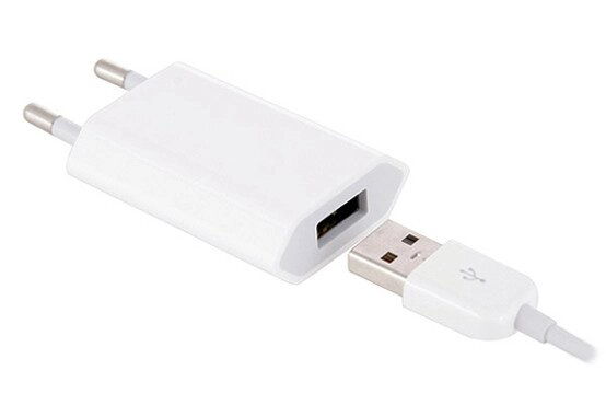 Мережева зарядка з USB-входом Htc блок живлення ЗЗП біла від компанії da1 - фото 1