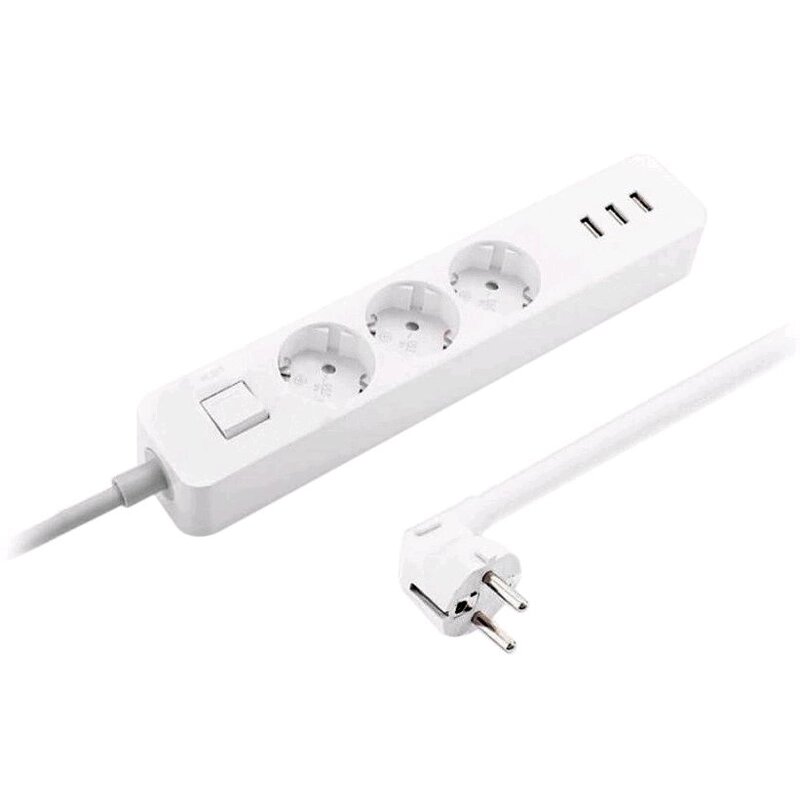 Мережевий фільтр подовжувач Xiaomi Power Strip 3 розетки 3 Usb 1.8 м від компанії da1 - фото 1