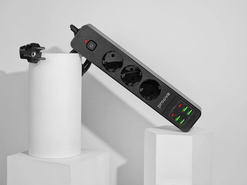 Мережевий фільтр Proove Power Socket P-03 (3 розетки + 4 USB + 2 Type-C) від компанії da1 - фото 1