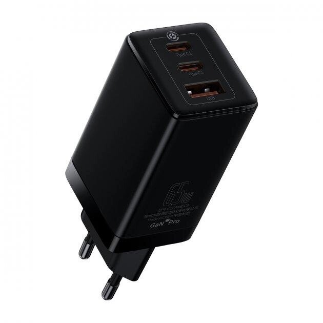 Мережевий зарядний пристрій Baseus GaN3 Pro Fast Charger 2C+U на 65 W (CCGP050101) від компанії da1 - фото 1