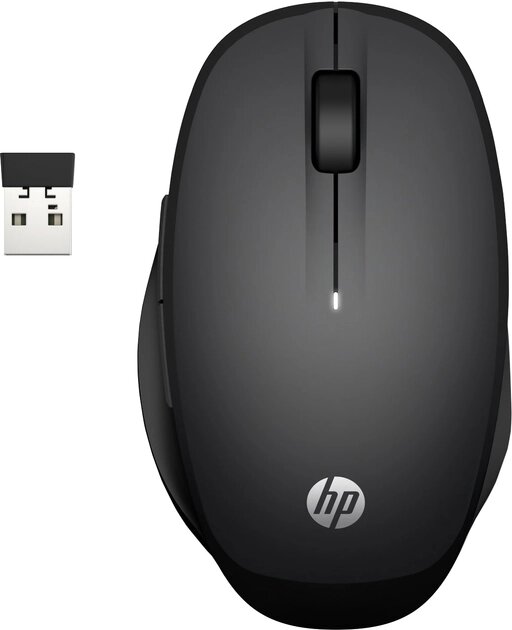 Миша бездротова Bluetooth — HP Dual Mode Black Mouse 300 3 кнопки 1200-3600 dpi чорна від компанії da1 - фото 1