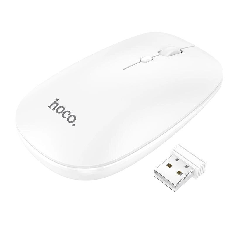 Миша HOCO Art dual-mode business wireless mouse GM15 біла 2 режимна BT5.0 і 2.4G від компанії da1 - фото 1