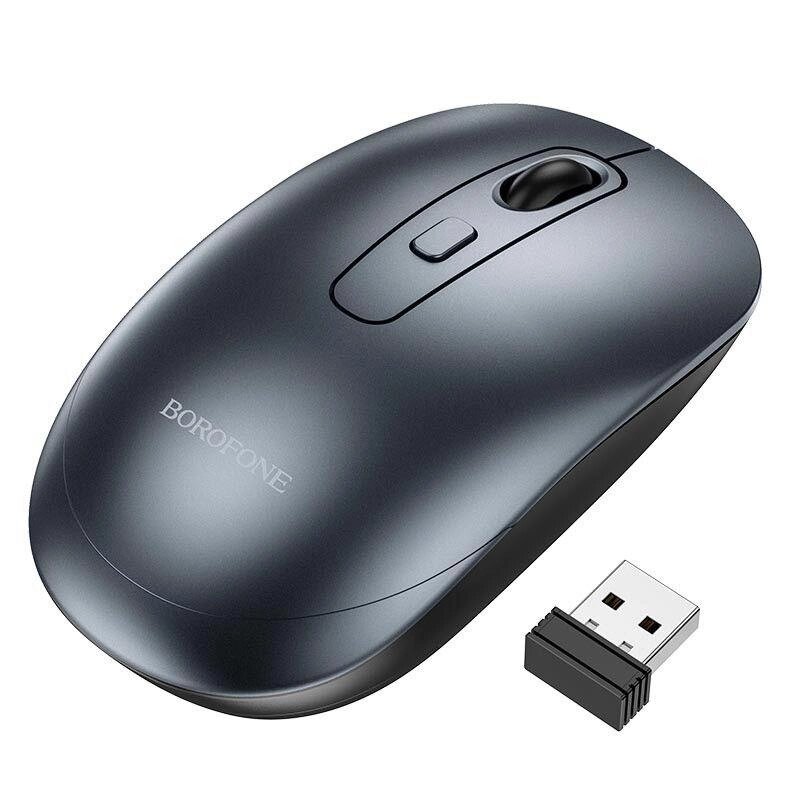 Мишка бездротова Borofone BG13 Winner 2.4G business wireless mouse 800-1200-1600 dpi чорна від компанії da1 - фото 1