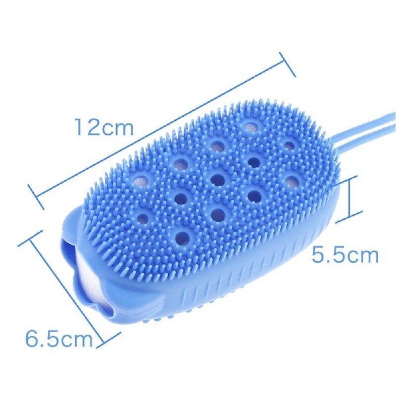 Мочалка масажна Bath Brush губка силіконова синя від компанії da1 - фото 1