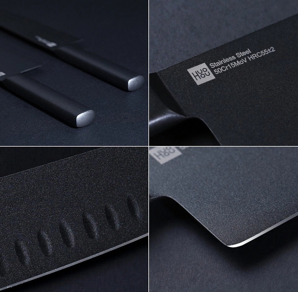 Набір ножів Xiaomi Huo Hou Black non-stick heat knife 2 ножі від компанії da1 - фото 1