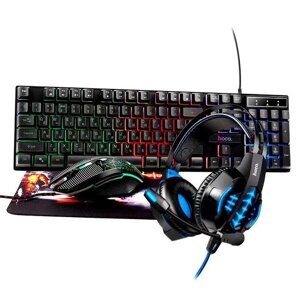 Набір Миша + клавіатура + килимок + навушники HOCO DI54 Luster keyboard mouse headset set