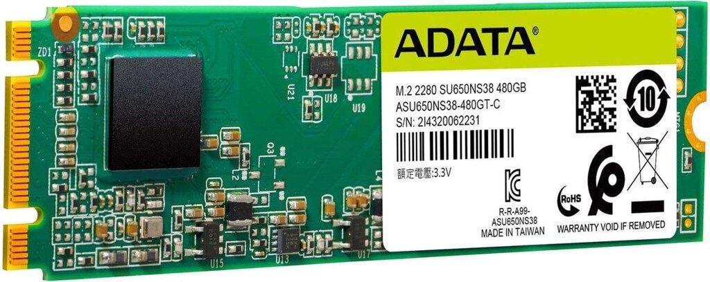 Накопичувач SSD M. 2 ADATA Ultimate SU650 480GB 2280 SATA III від компанії da1 - фото 1