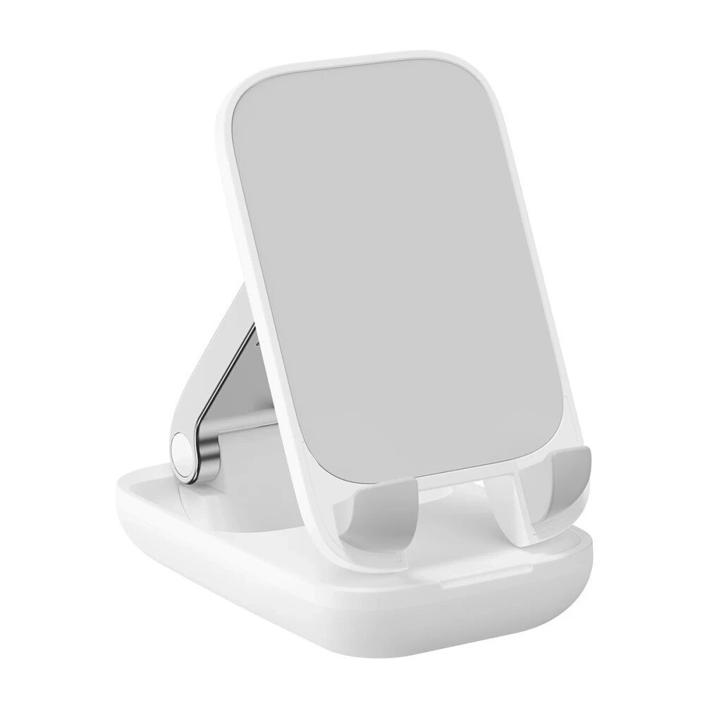 Настільна підставка складана Baseus Seashell Folding Phone Stand з дзеркалом біла від компанії da1 - фото 1