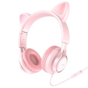 Навушники HOCO Cat ear headphones with mic W36 рожеві