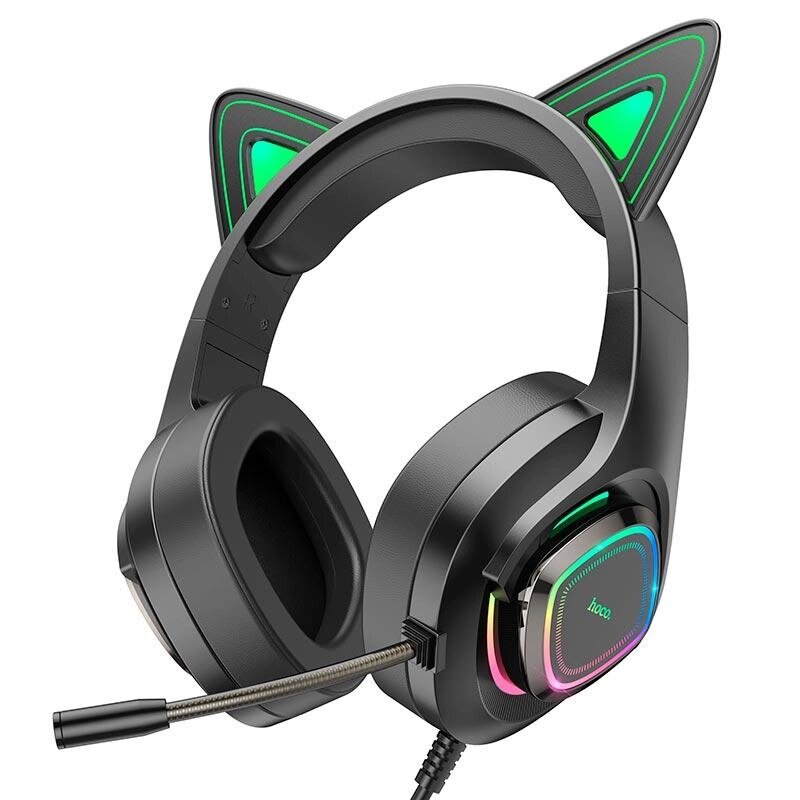 Наушники HOCO Cute cat luminous cat ear gaming headphones W107 від компанії da1 - фото 1