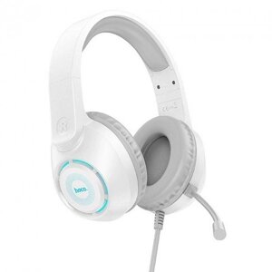 Навушники HOCO Sue headphones gaming W108 RGB-підсвітка білі