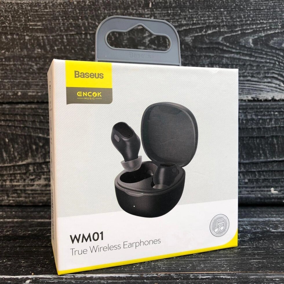 Навушники Baseus Encok True Wireless Earphones WM01 чорні від компанії da1 - фото 1