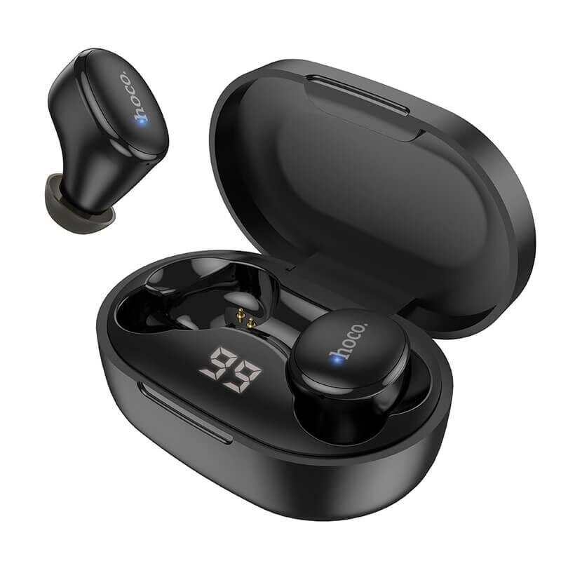 Навушники бездротові HOCO EW11 Melody true wireless Bluetooth headset кейс з дисплеєм чорні від компанії da1 - фото 1