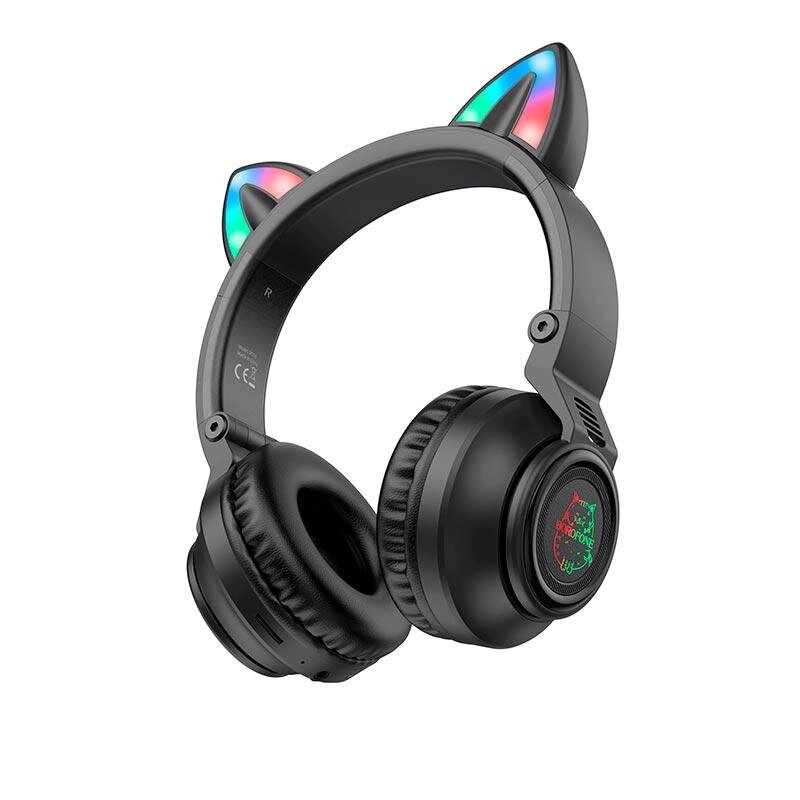 Навушники Borofone Cat ear BT headphones BO18 чорні від компанії da1 - фото 1