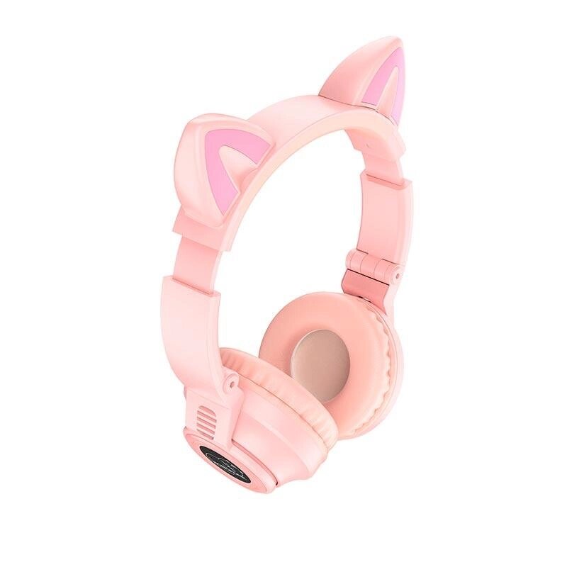 Навушники Borofone Cat ear BT headphones BO18 рожеві від компанії da1 - фото 1