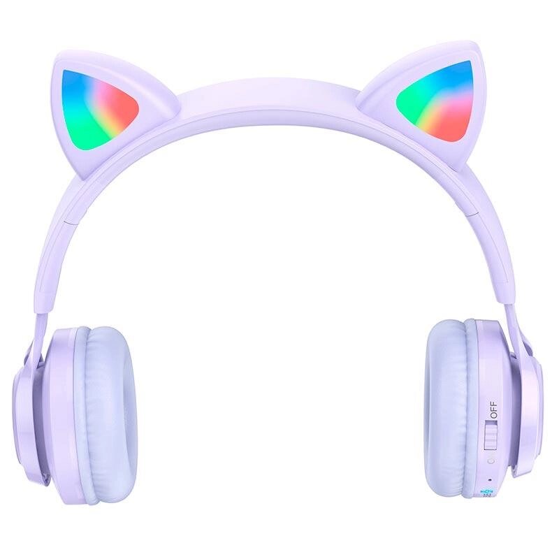 Навушники дитячі HOCO Cat ear kids BT headphones W39 фіолетові котячі вушка від компанії da1 - фото 1