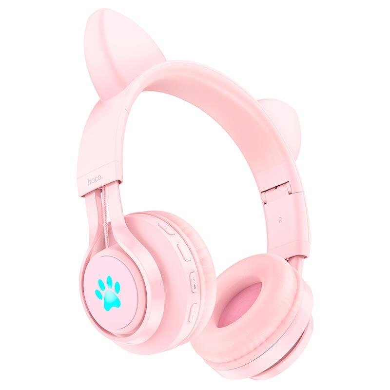 Навушники HOCO Cat ear kids BT headphones W39 рожеві з вушками від компанії da1 - фото 1