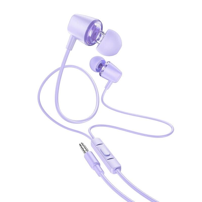 Навушники HOCO Discoverer universal earphones with mic M107 фіолетові від компанії da1 - фото 1