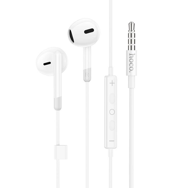 Навушники HOCO Pure joy wire control earphones with microphone M109 білі 3.5 мм від компанії da1 - фото 1