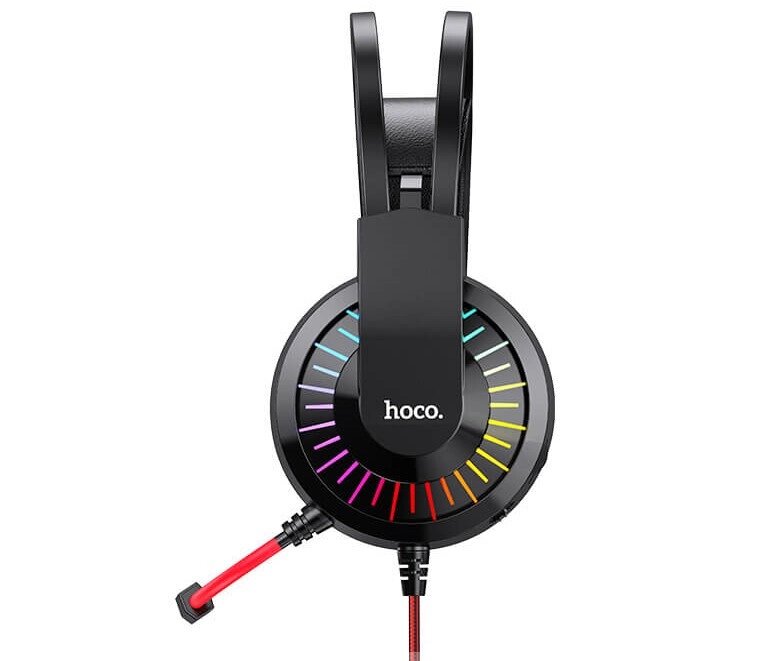 Навушники ігрові з підсвіткою HOCO W105 LED Joyful Gaming Headphones чорно-червоні від компанії da1 - фото 1