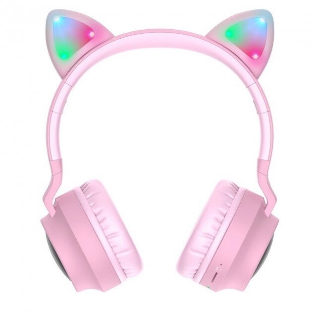 Навушники світлодіодні котячі вуха Cat Ear Hoco W27 Bluetooth від компанії da1 - фото 1