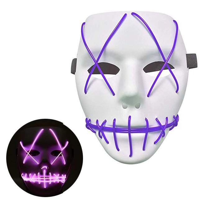 Неонова маска для вечірок із підсвіткою LED Mask 1 Violet від компанії da1 - фото 1