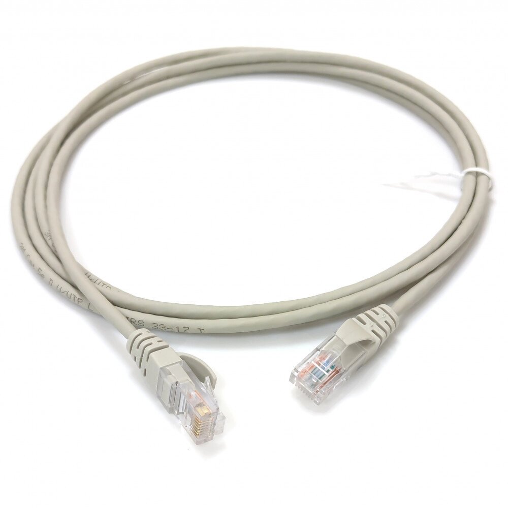 Патч-корд UTP. RJ45. Cat. 5e. довжина 1 м. сірий від компанії da1 - фото 1