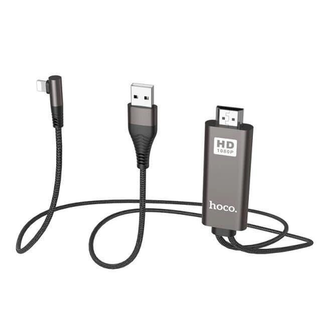 Перехідник HOCO UA14 Lightning-to-HDMI Cable HD 2 m адаптер для iPhone від компанії da1 - фото 1