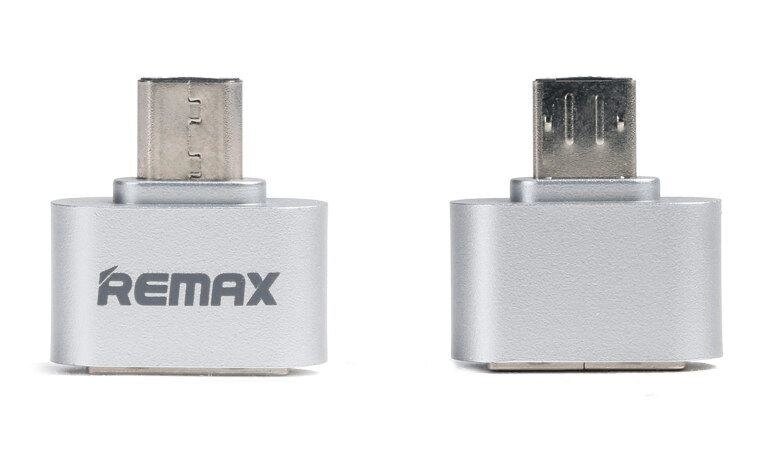 Перехідник Remax OTG ЮСБ — Micro-USB модель RA-OTG Silver від компанії da1 - фото 1