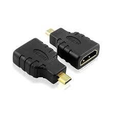 Перехідник штекер micro HDMI — гніздо HDMI gold пластик від компанії da1 - фото 1