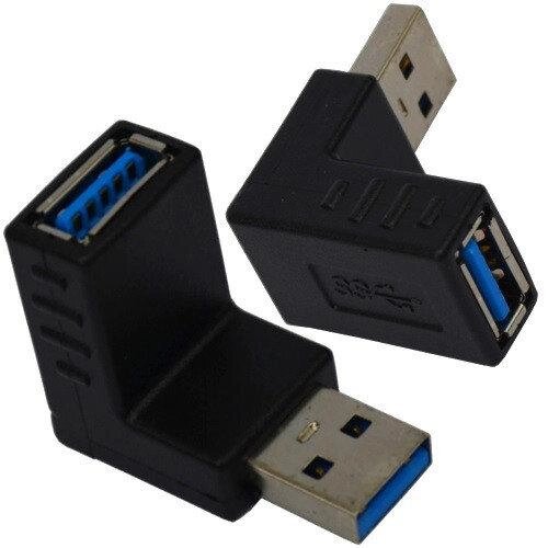 Перехідник штекер USB A — гніздо USB A кутовий version 3.0 від компанії da1 - фото 1