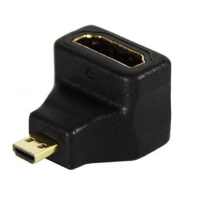 Перехідник тато micro Hdmi — мама Hdmi кутовий gold пластик від компанії da1 - фото 1