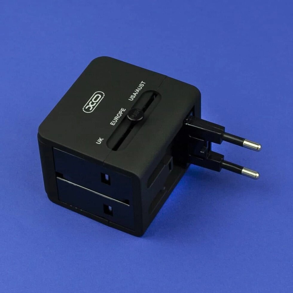 Перехідник зарядний на всі розетки світу Adapter XO WL-01 EU-US-UK від компанії da1 - фото 1