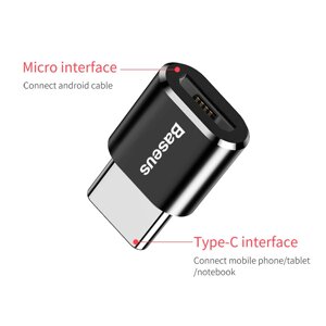 Переходник baseus mini micro USB to type-C |2.4A|camotg-01)