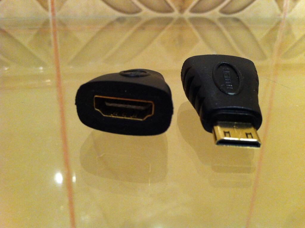 Переходник mini Hdmi папа - Hdmi мама адаптер від компанії da1 - фото 1