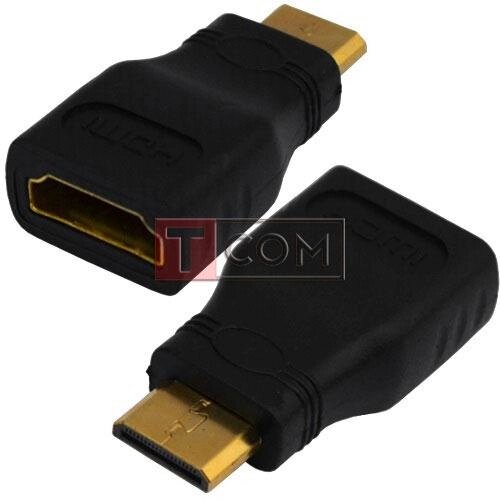 Переходник штекер mini Hdmi - гнездо Hdmi gold пластик від компанії da1 - фото 1