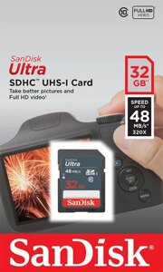Картка пам'яті SanDisk SDHC Ultra 32 GB Class 10 UHS-I