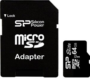 Картка пам'яті MicroSDXC 64 GB SILICON POWER Elite Color C10 UHS-I + adapter SP064GBSTXBU1V21SP