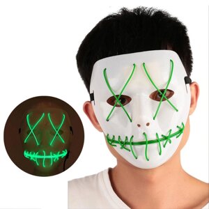 Неонова маска для вечірок із підсвіткою LED Mask 1 Green