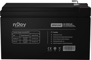 Акумуляторна батарея для ДБЖ nJoy 12 V/7A AGM T2/F2 GP07122F чорна BTVACGUOBTD2FCN01B