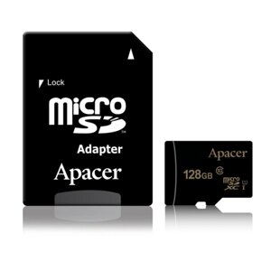 Картка пам'яті MicroSDXC Apacer 128Gb class 10 (adapter SD) AP128GMCSX10U1-R