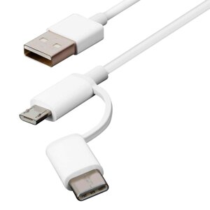 Кабель Xiaomi Mi 2 в 1 SJV4082TY microUSB + type-c 1 метр