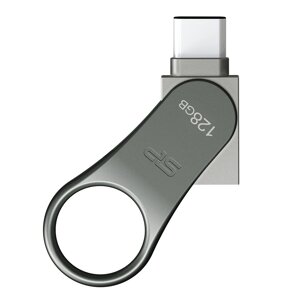 Подвійна флешка usb3.1 + Type-C — SILICON POWER DriveMobile C80 128GB срібляста