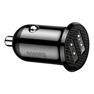 Адаптер автомобільний BASEUS Grain Pro автозарядний 2 USB 4.8 A (CCALLP-01) чорний